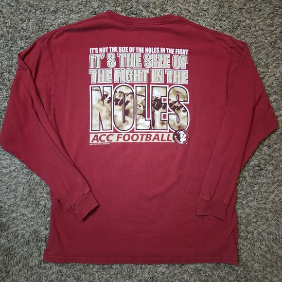 Florida State Seminoles Long Sleeve Shirt Men's XL Maroon Garnet NCAA 2012 - Picture 3 of 6